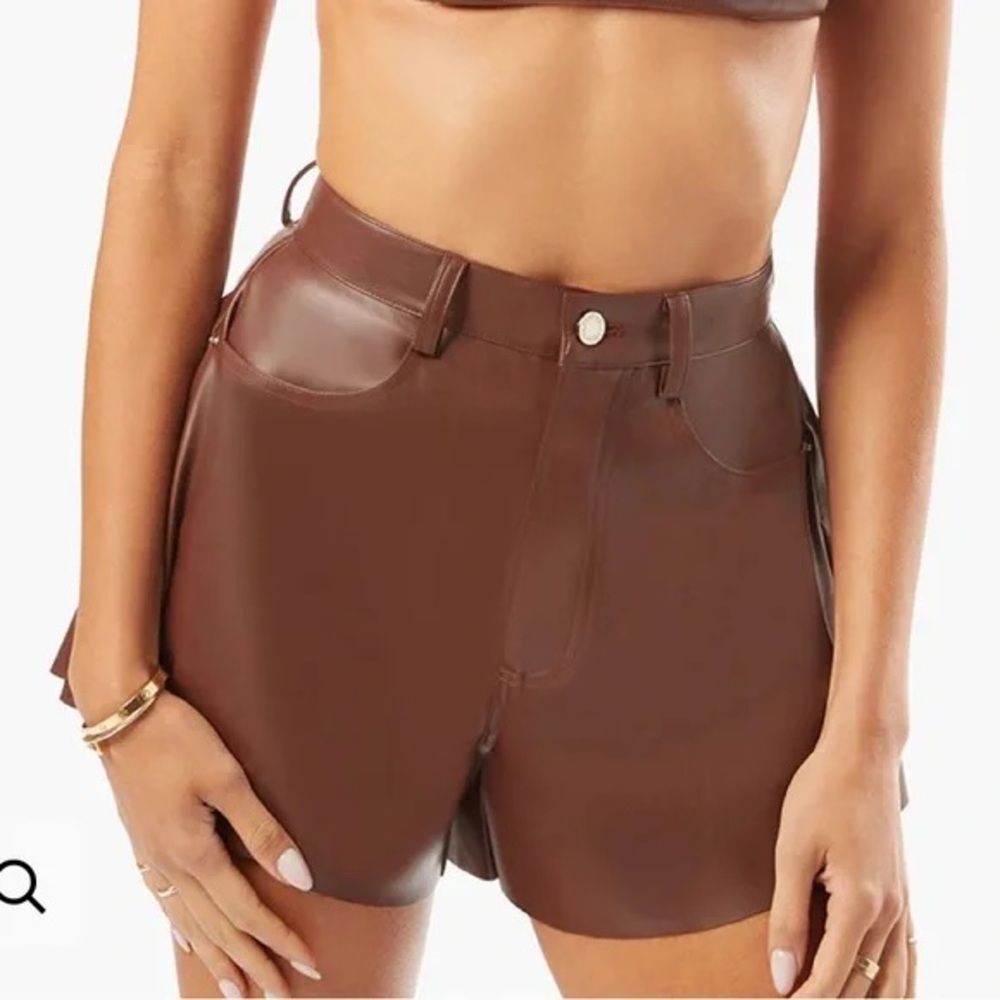 WeWoreWhat High Waist Brown Shorts